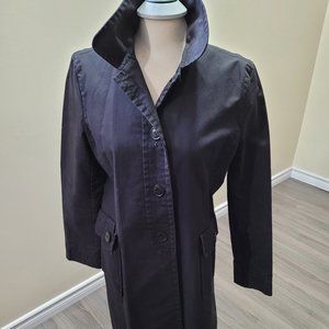 Nine west black trench coat long size L